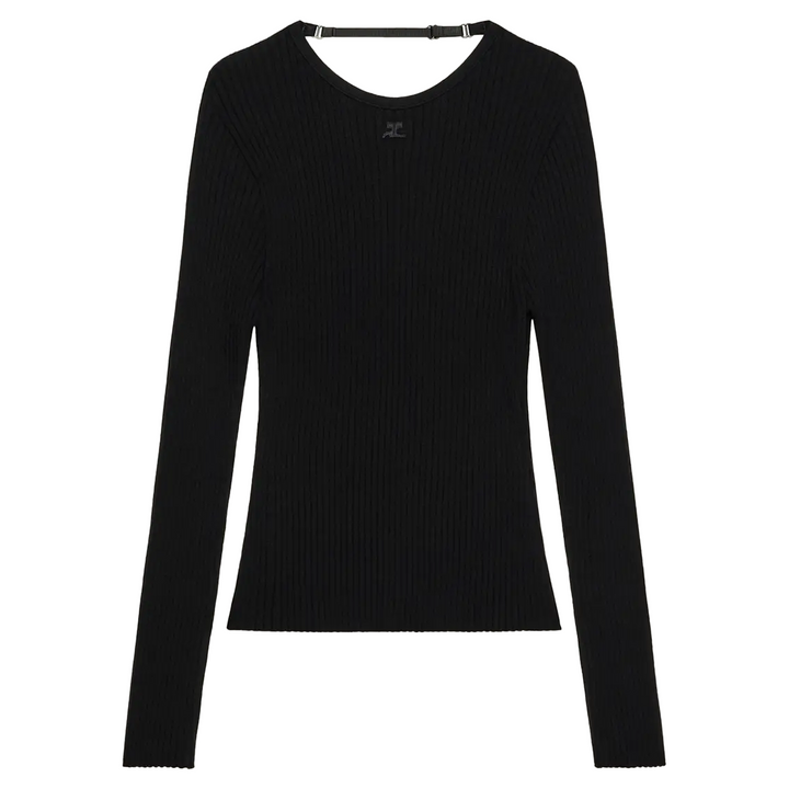 Lingerie Strap Rib Knit Sweater