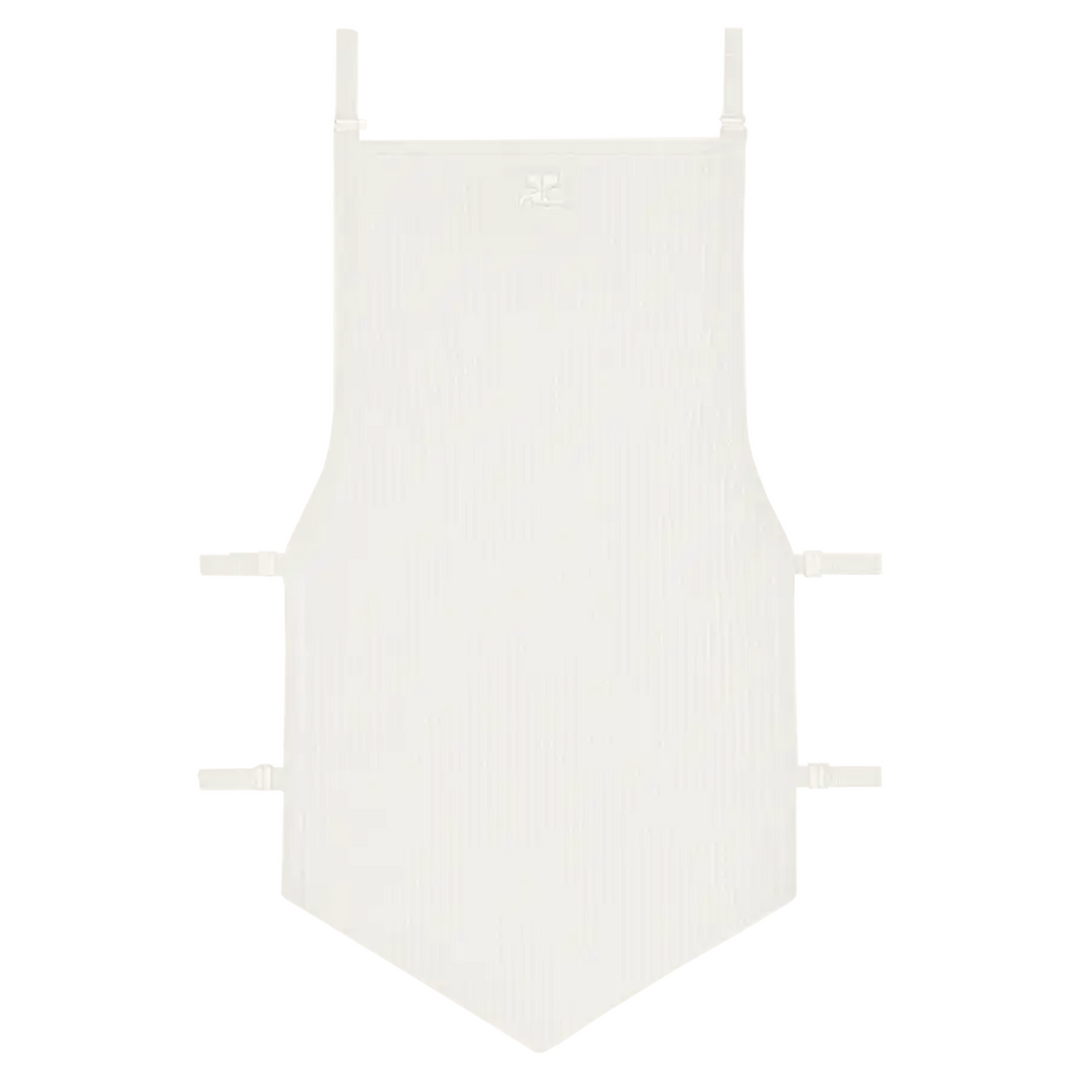 Opened Pointy Rib Knit Top