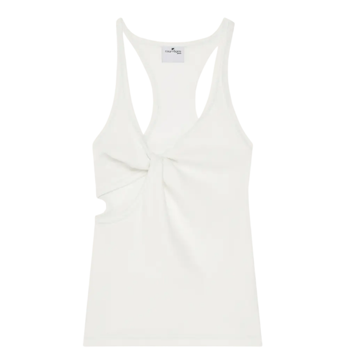 courreges_Twist_90_s_Rib_Tank_Top_White