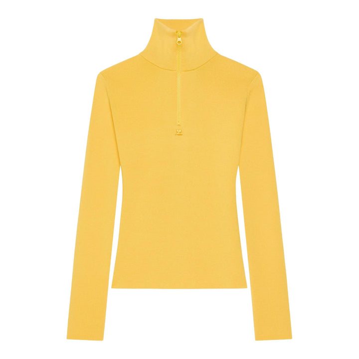 Club21 - courreges - Zipped Mockneck Sweater - KNIT TOPS - Yellow