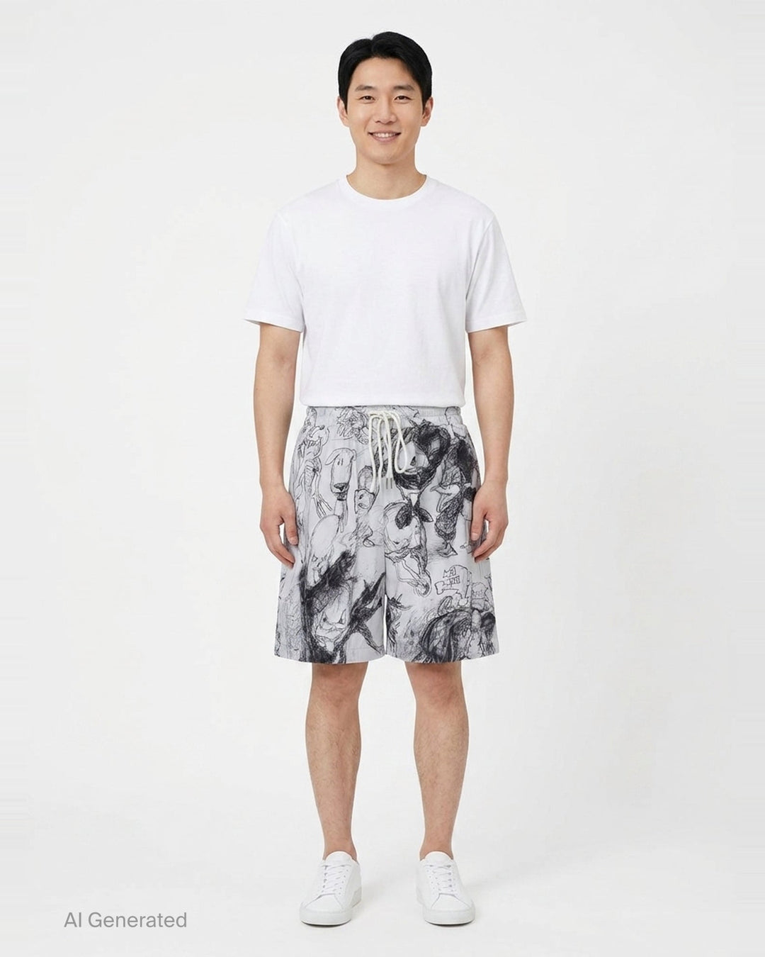 Sketch Print Shorts | Domrebel | Club21 - front