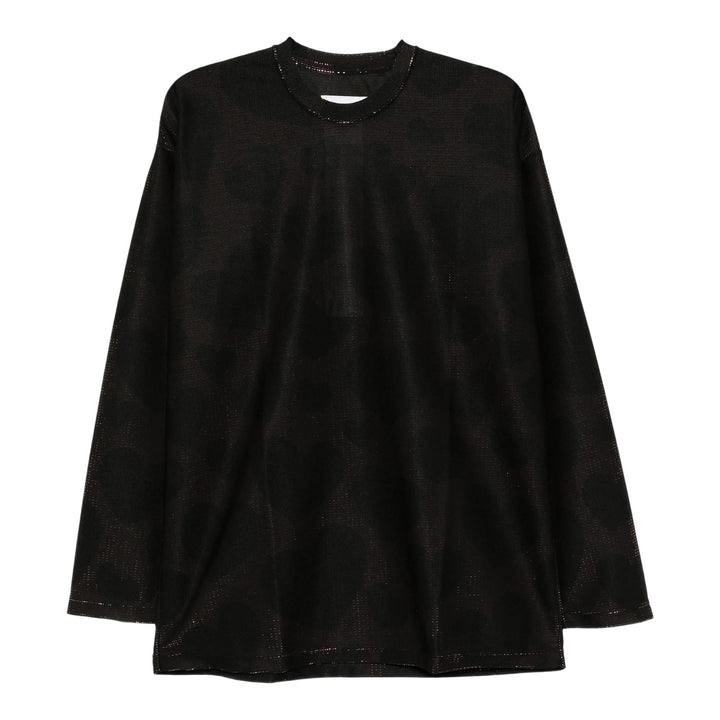Club21 - doublet - Heart Print Sparkling Long Sleeve T-Shirt - TEES - Pink