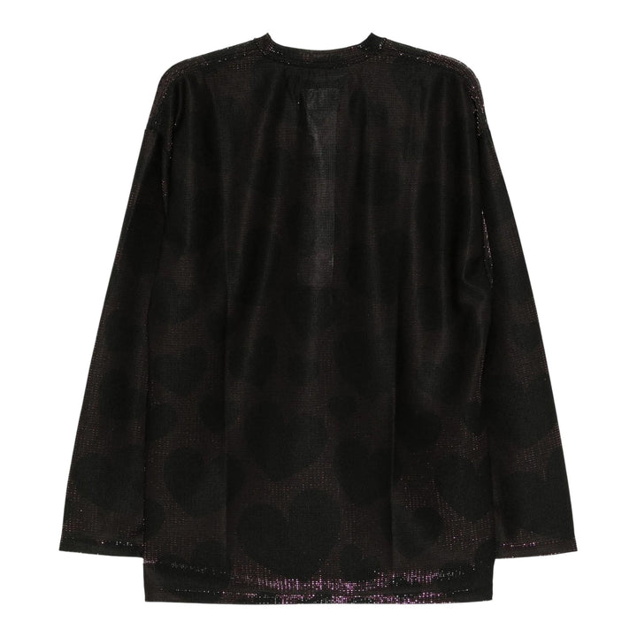 Club21 - doublet - Heart Print Sparkling Long Sleeve T-Shirt - TEES - Pink