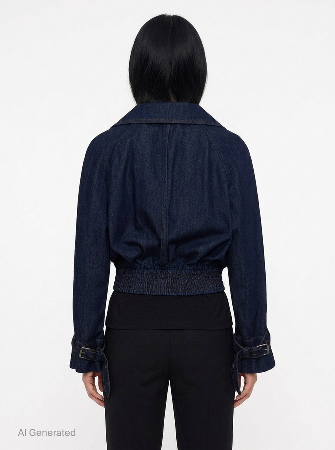 Cropped Denim Bomber Jacket | Dries Van Noten | Club21 - back