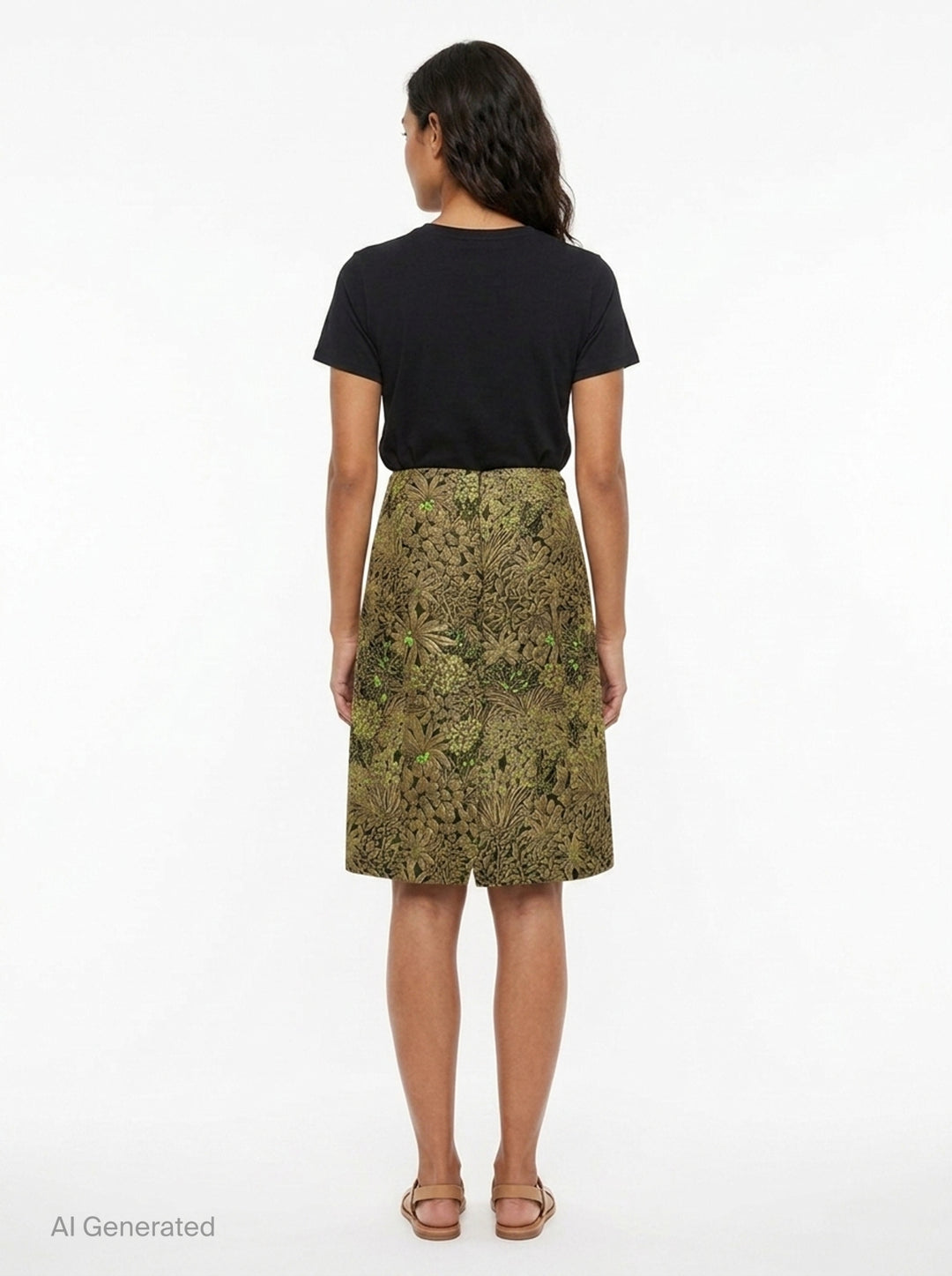 Floral Jacquard A-Line Skirt | Dries Van Noten | Club21 - back