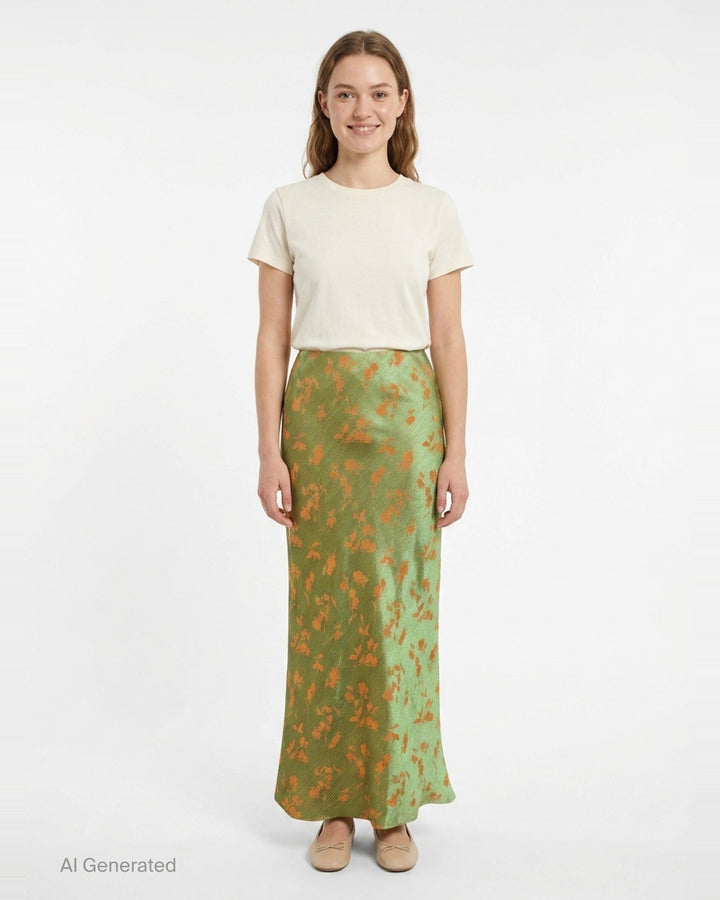 Floral Midi Bias Skirt | Dries Van Noten | Club21 - front