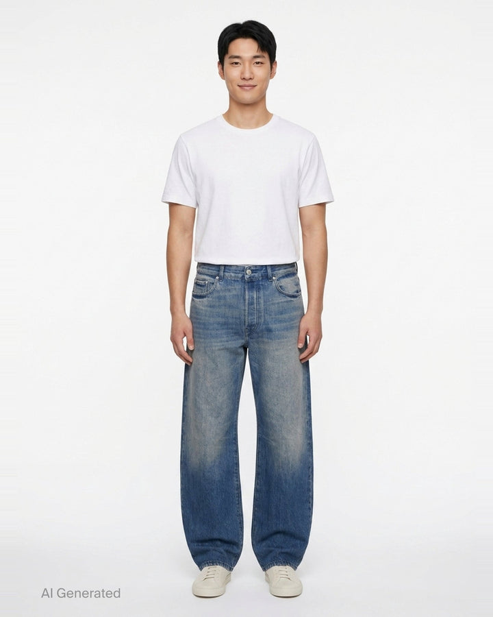 Loose Fit Mid Rise Straight Jeans | Dries Van Noten | Club21 - front