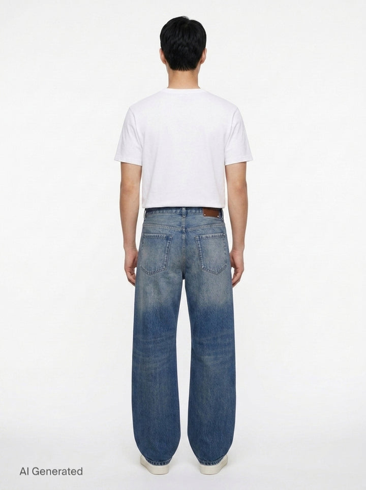 Loose Fit Mid Rise Straight Jeans | Dries Van Noten | Club21 - back