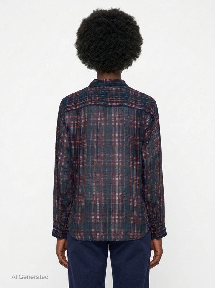 Loose Fit Plaid Button Shirt | Dries Van Noten | Club21 - back
