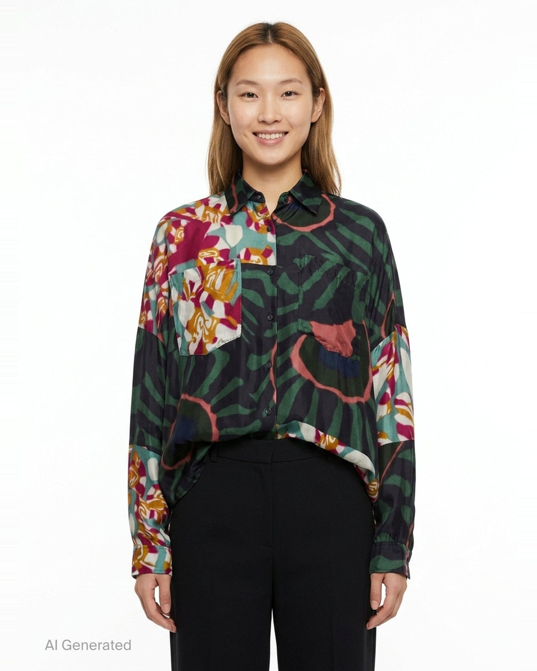 Oversized Cocoon Print Shirt | Dries Van Noten | Club21 - front