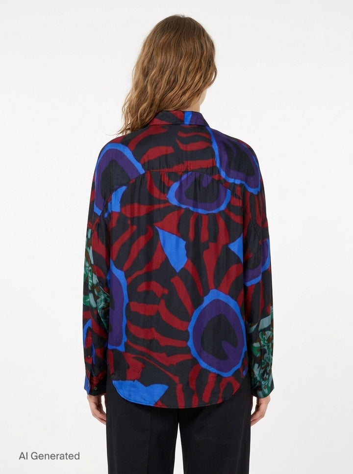 Oversized Cocoon Print Shirt | Dries Van Noten | Club21 - back