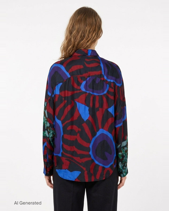 Oversized Cocoon Print Shirt | Dries Van Noten | Club21 - back