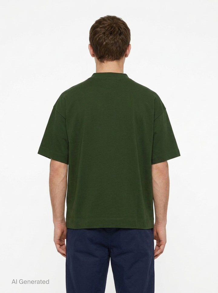Oversized Mock Neck Tee | Dries Van Noten | Club21 - back