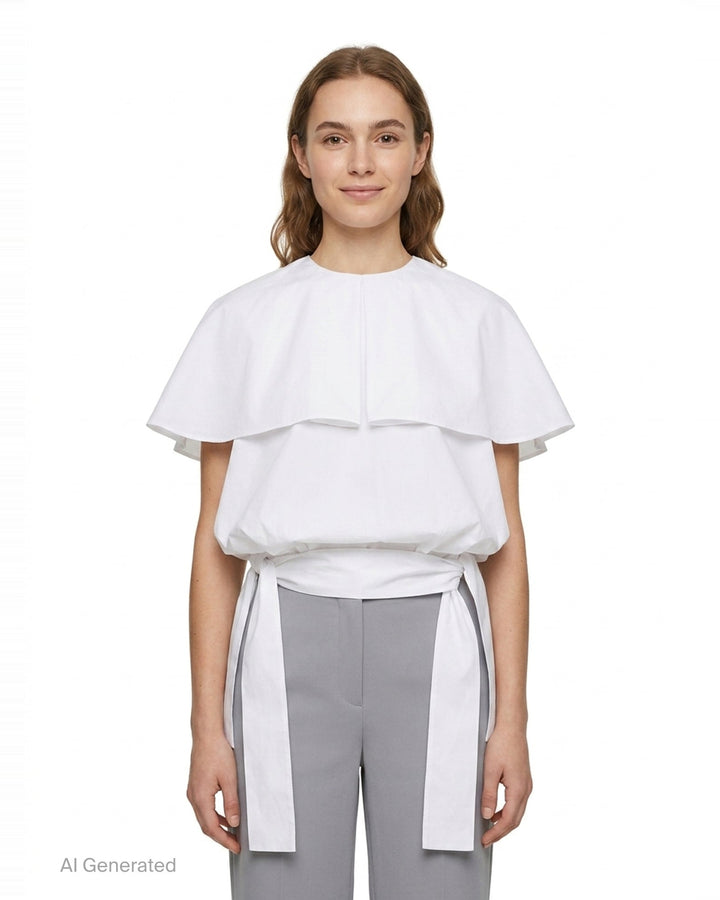 Big Collar Layered Blouse | Enfold | Club21 - front
