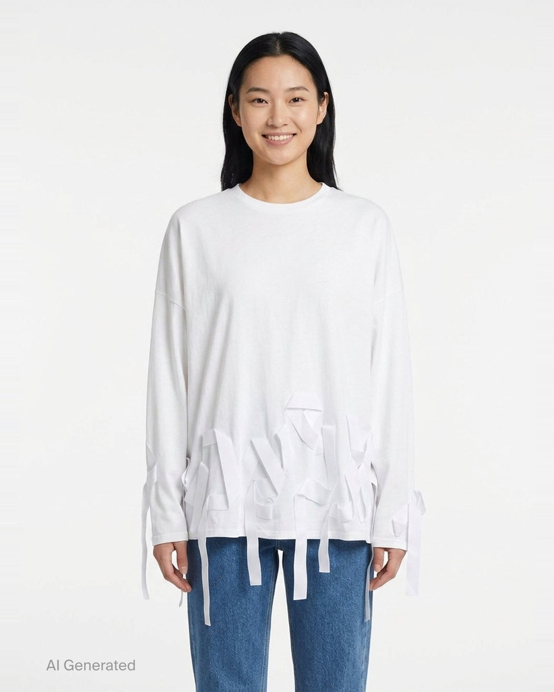 Ribbon Long Sleeve T-Shirt | Enfold | Club21 - front