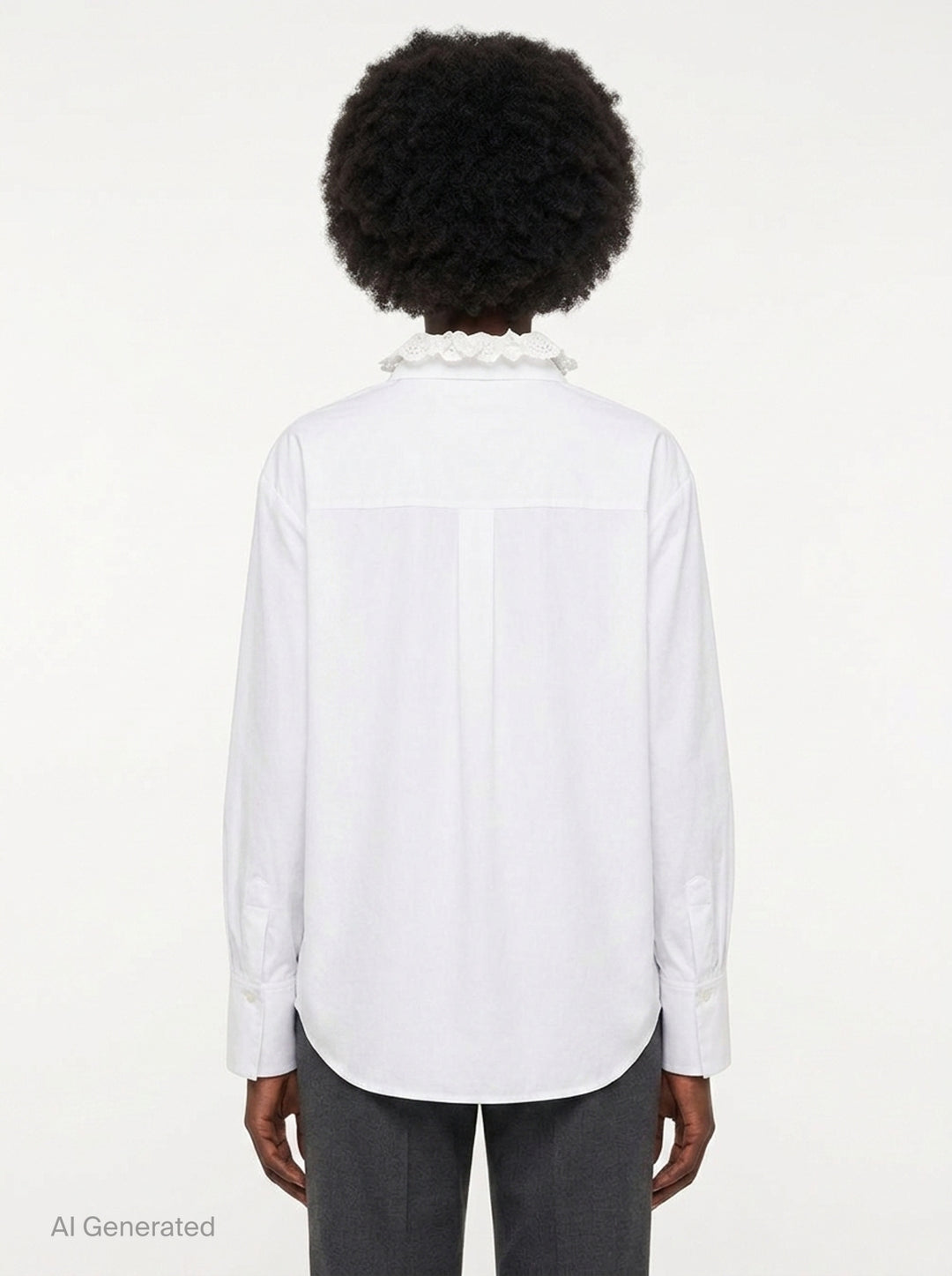 Cotton Poplin Long Sleeve Shirt | Erdem | Club21 - back