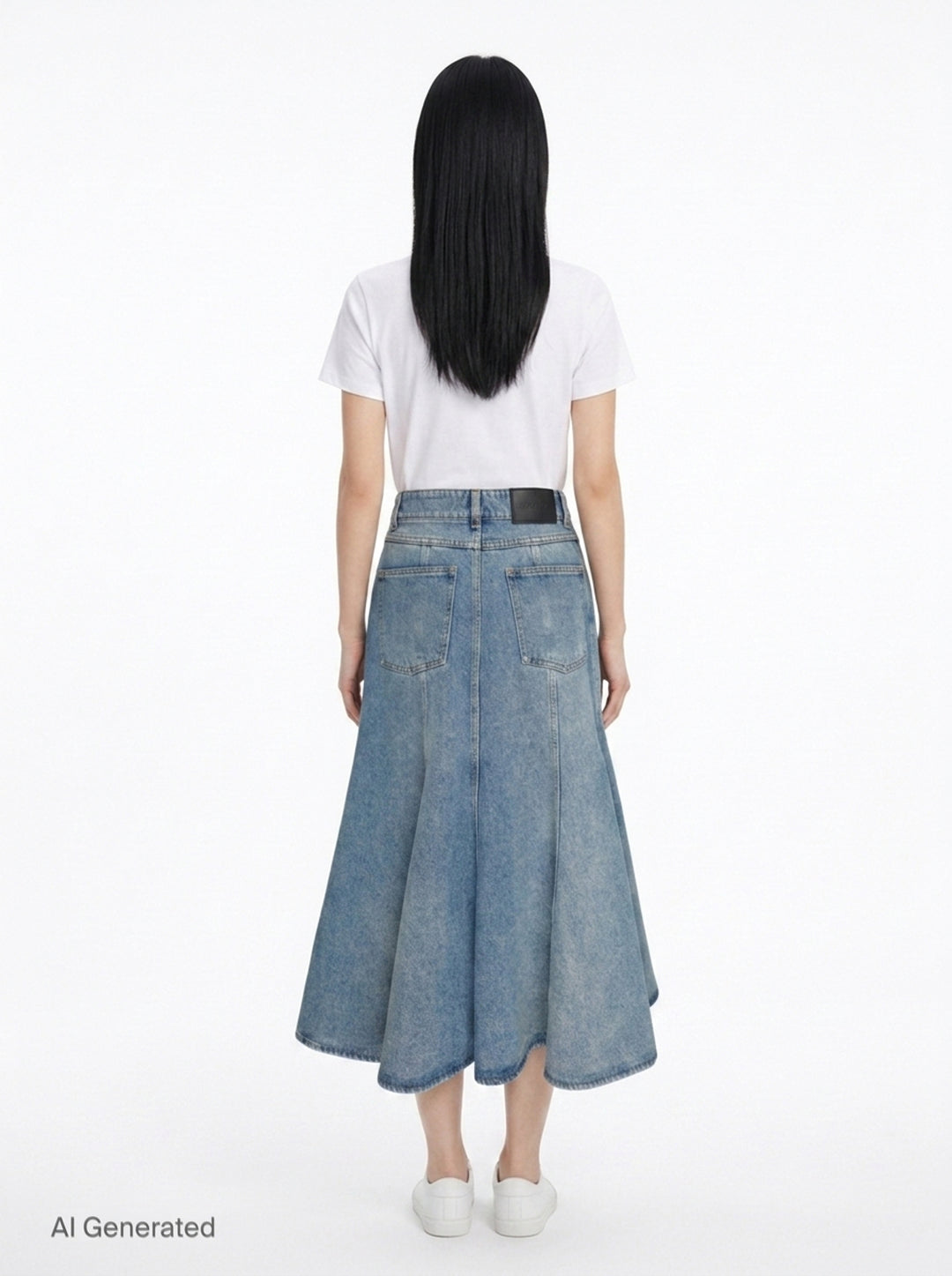 Embroidered Denim Midi Skirt | Erdem | Club21 - back
