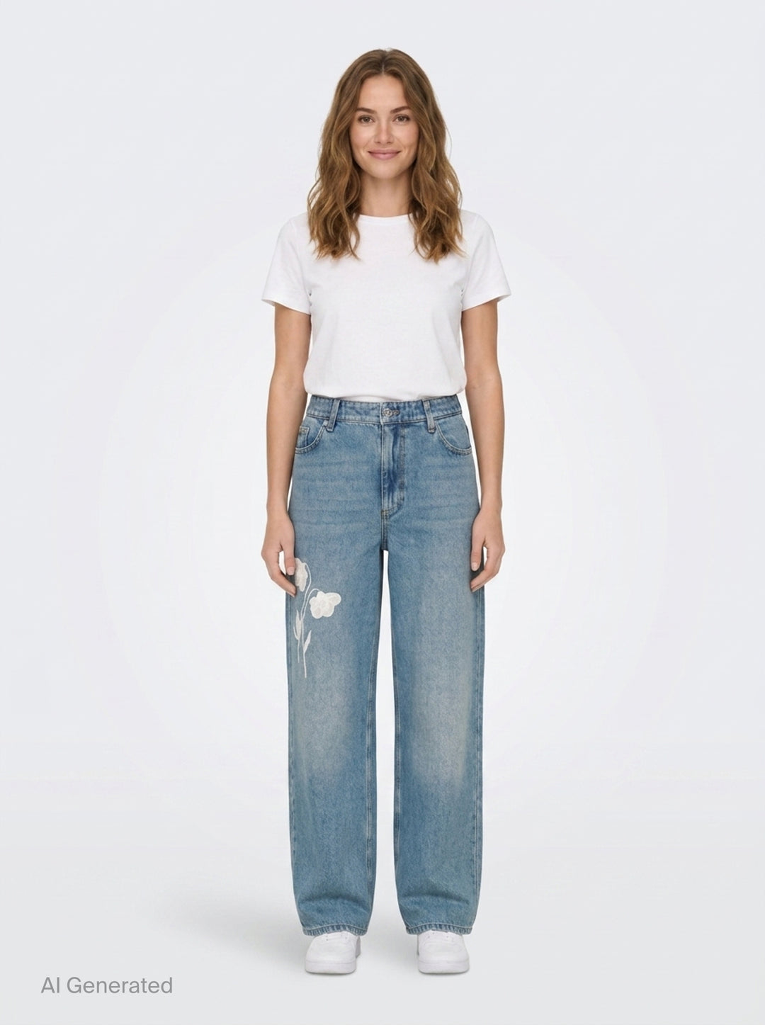 Embroidered Floral Straight Jeans | Erdem | Club21 - front