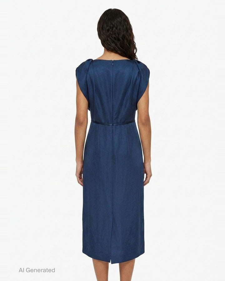 Embroidered Heavy Satin Dress | Erdem | Club21 - back