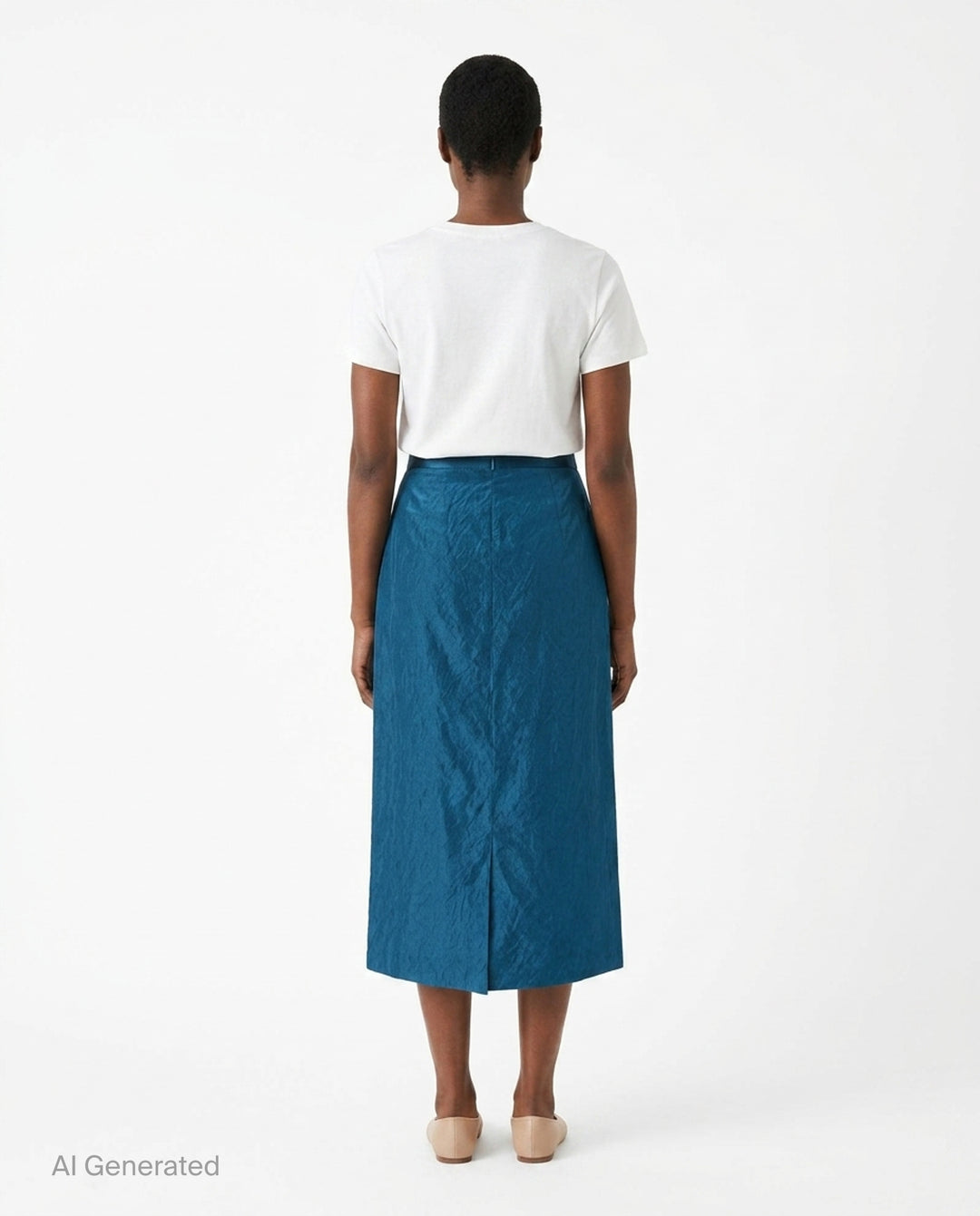 Embroidered Textured Satin Midi Skirt | Erdem | Club21 - back