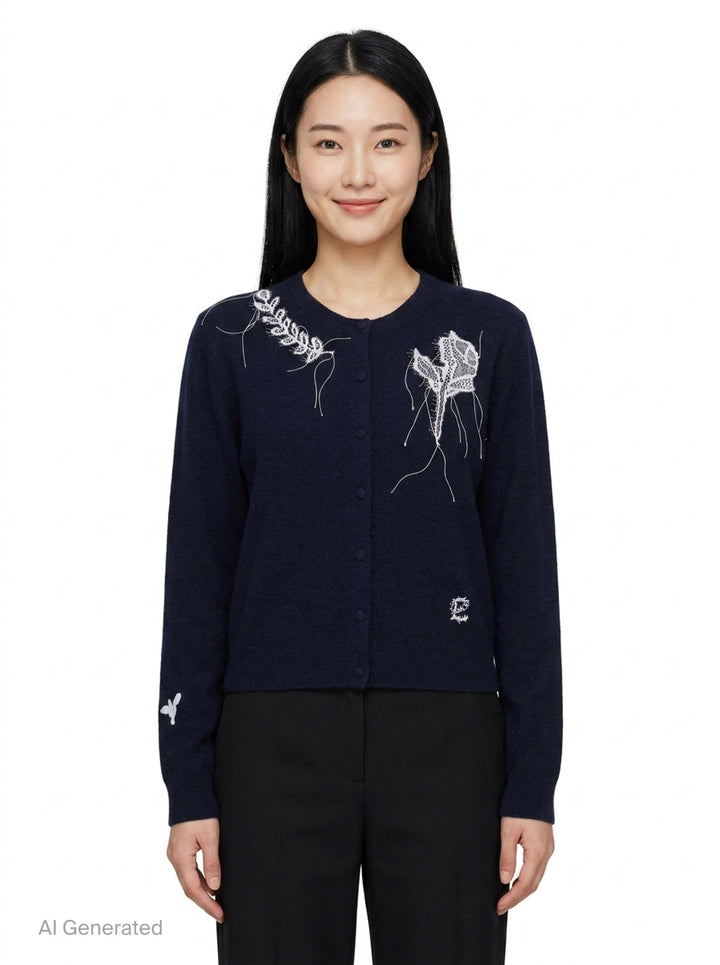 Fine Alpaca Blend Fitted Cardigan | Erdem | Club21 - front