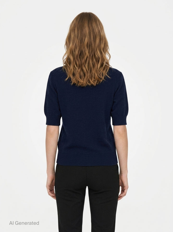 Fine Alpaca Blend Short Sleeve Knit | Erdem | Club21 - back
