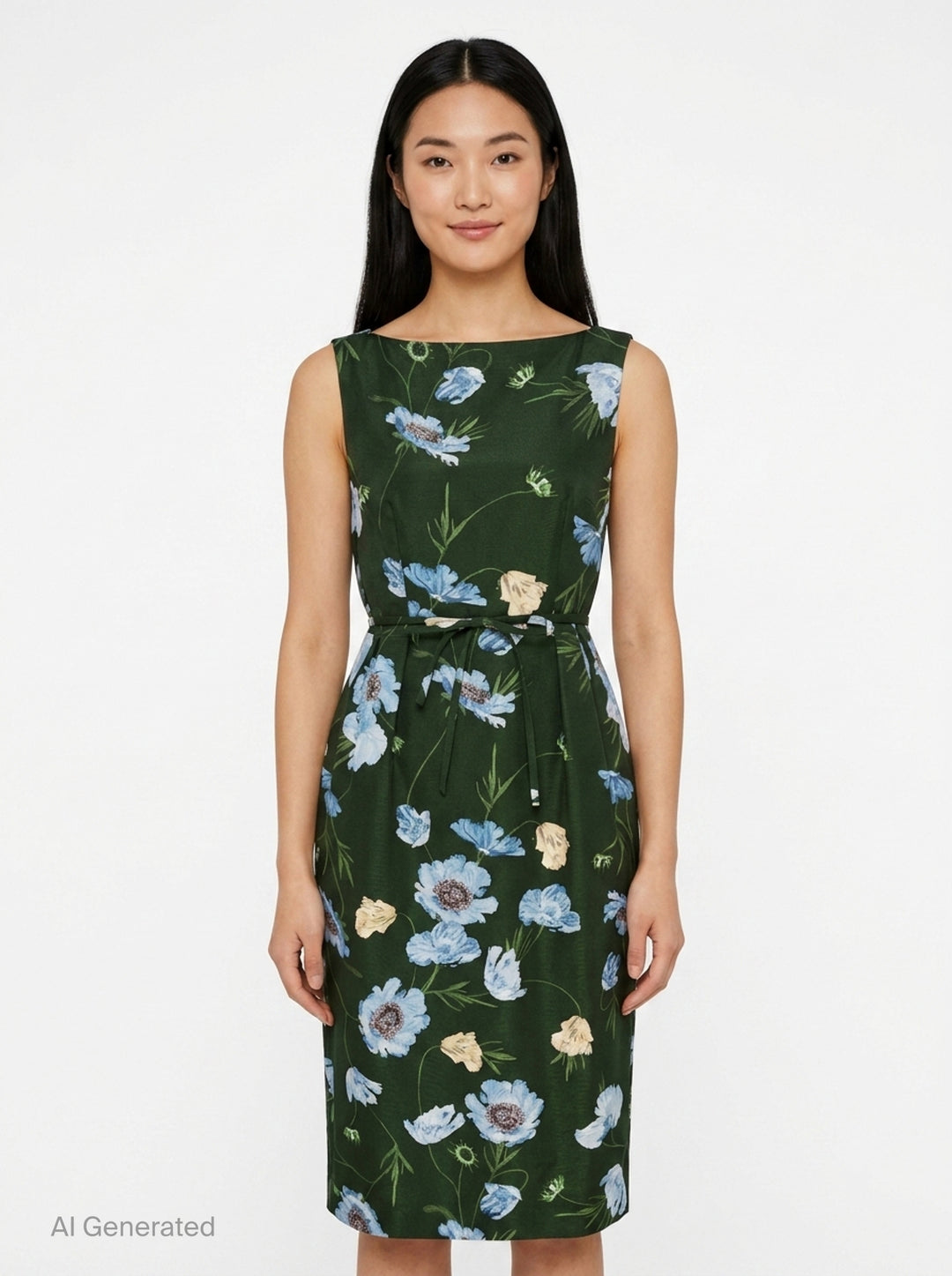 Floral Cotton Faille Sleeveless Dress | Erdem | Club21 - front