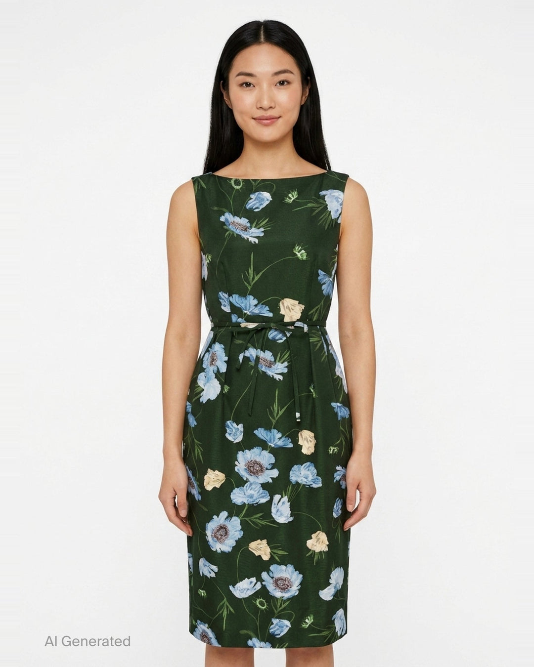 Floral Cotton Faille Sleeveless Dress | Erdem | Club21 - front