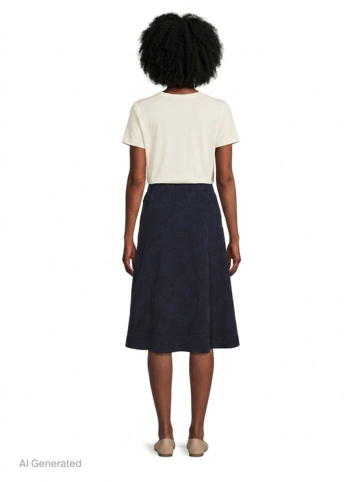 Flower Jacquard Drape Midi Skirt | Erdem | Club21 - back