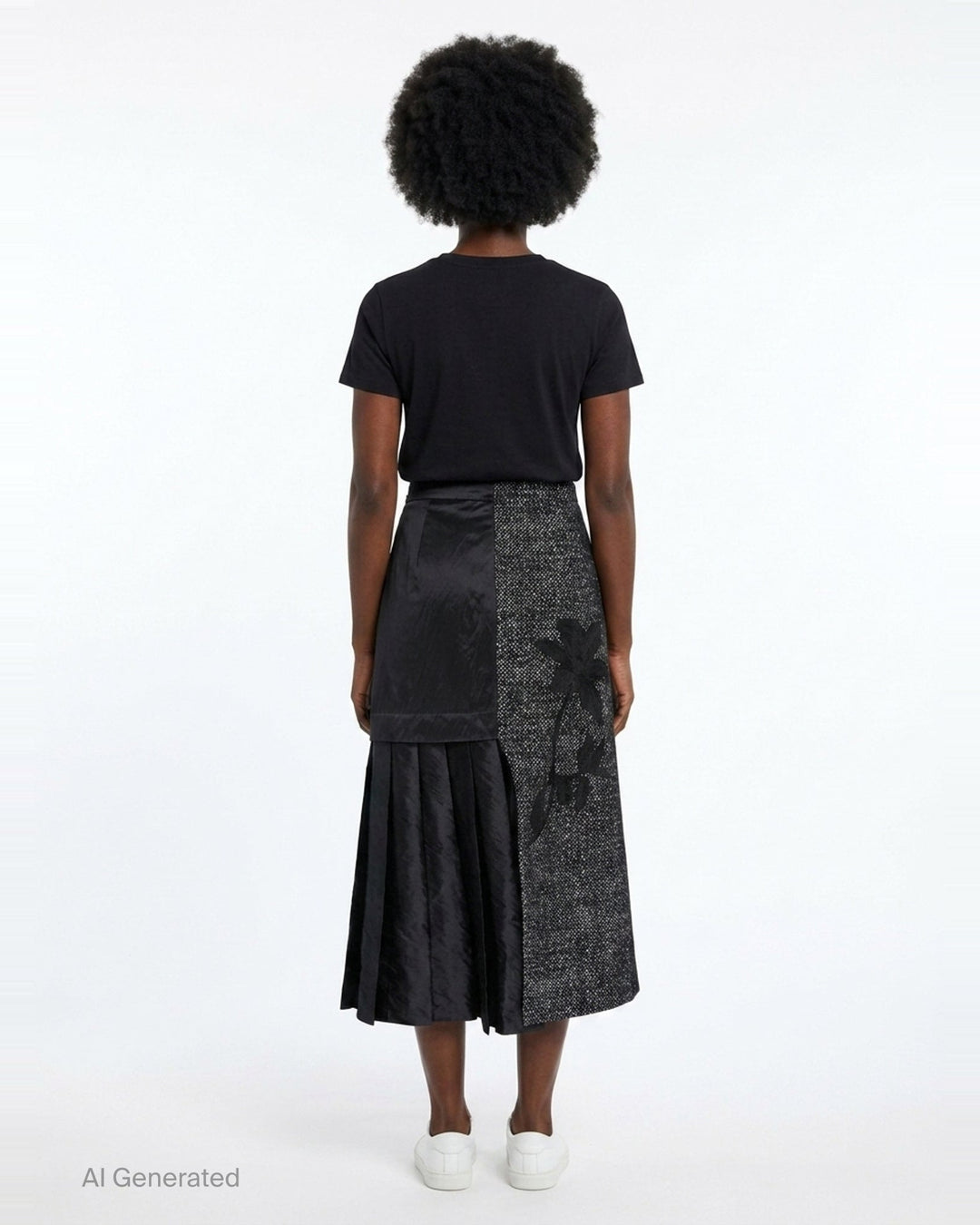 Salt & Pepper Wool Midi Skirt | Erdem | Club21 - back