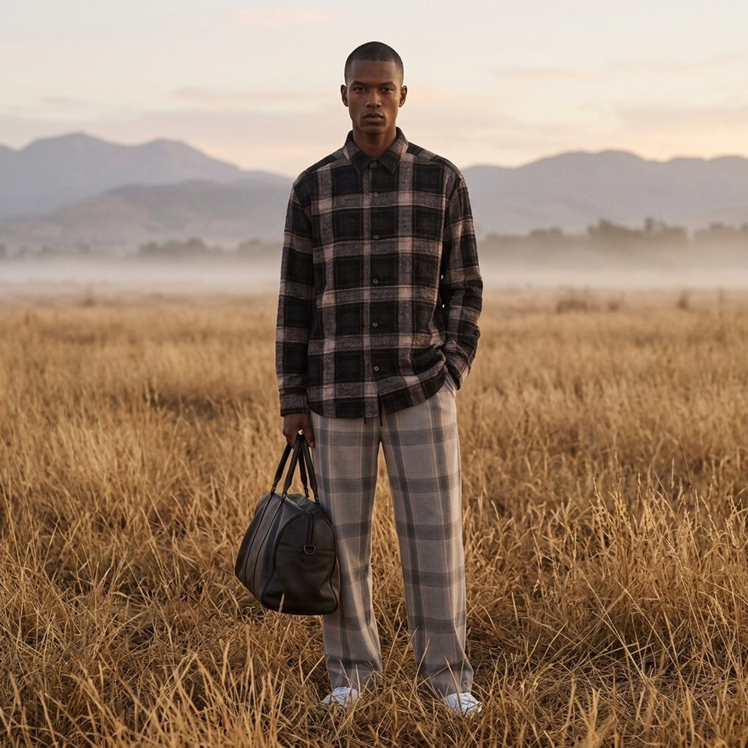 Long Sleeve Plaid Button Up Shirt | Fear of God Essentials | Club21 - lifestyle