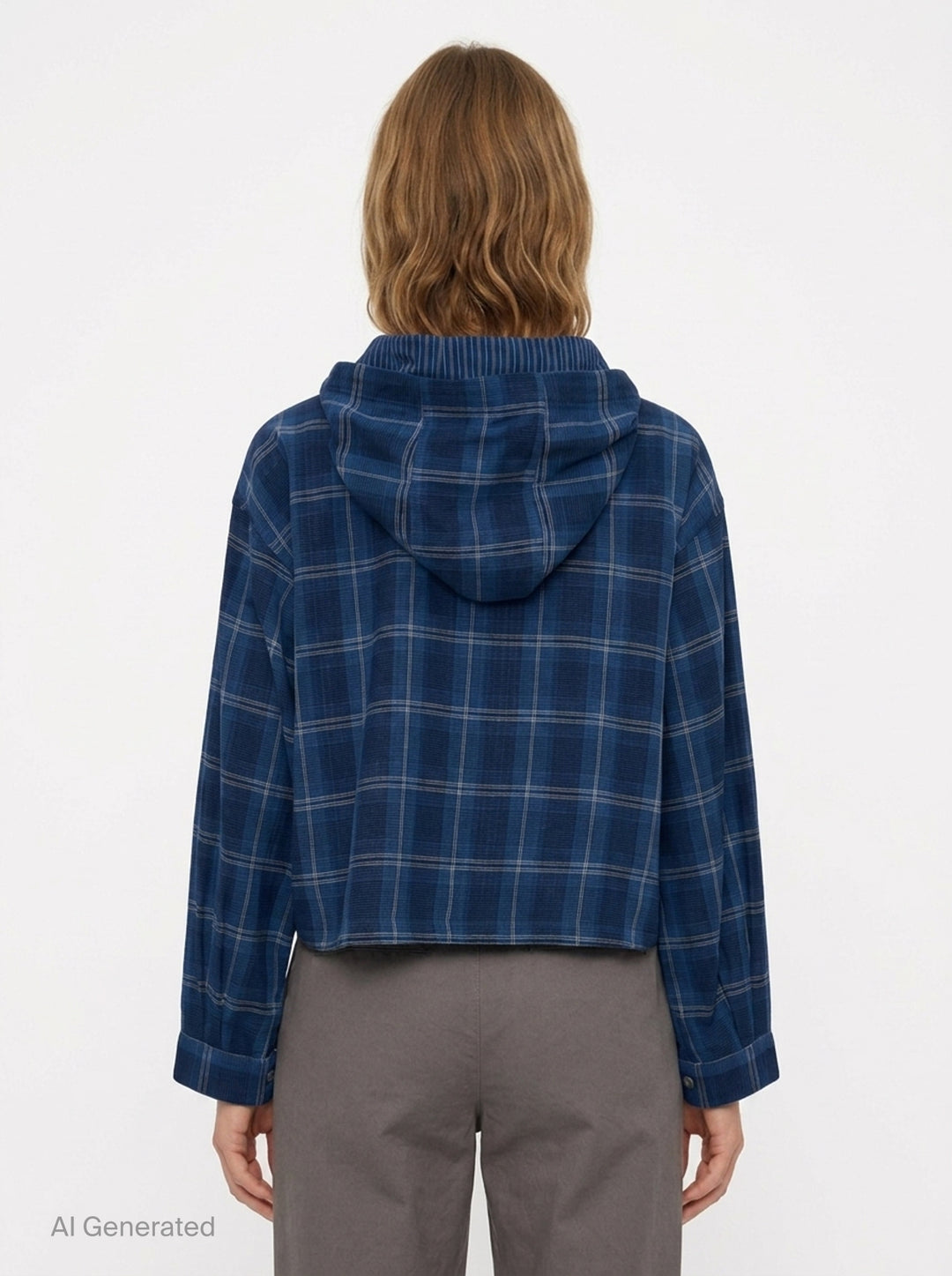 Check Hooded Shirt | Fritur | Club21 - back