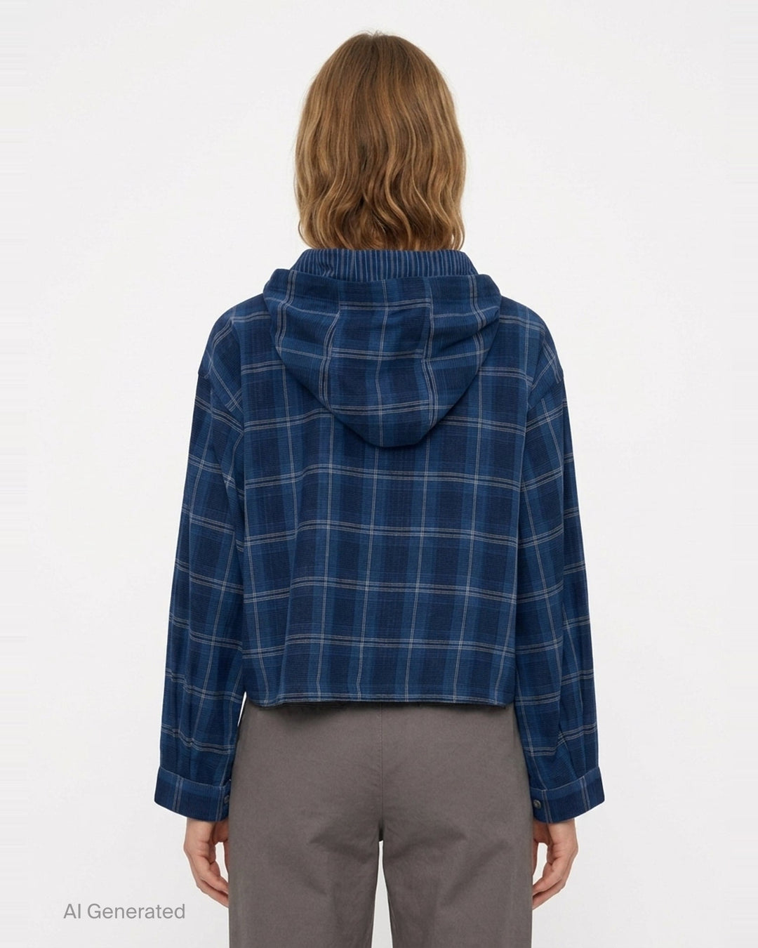 Check Hooded Shirt | Fritur | Club21 - back