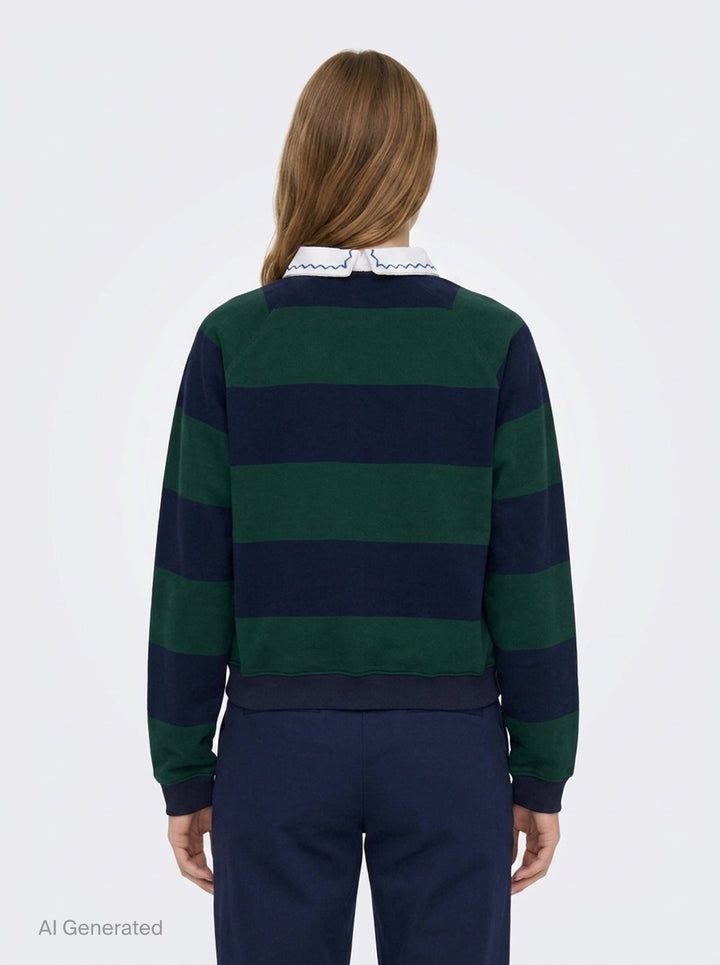 Embroidery Round Collar Sweatshirt | Fritur | Club21 - back