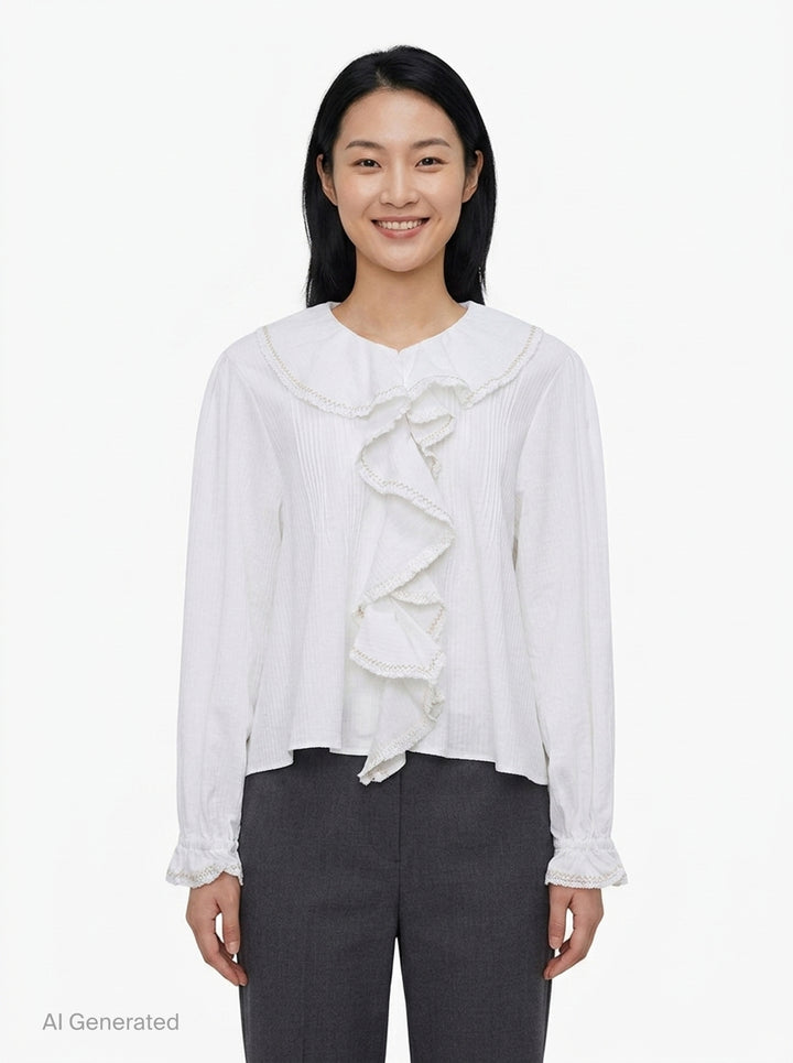 Vivi Frill Blouse | Fritur | Club21 - front