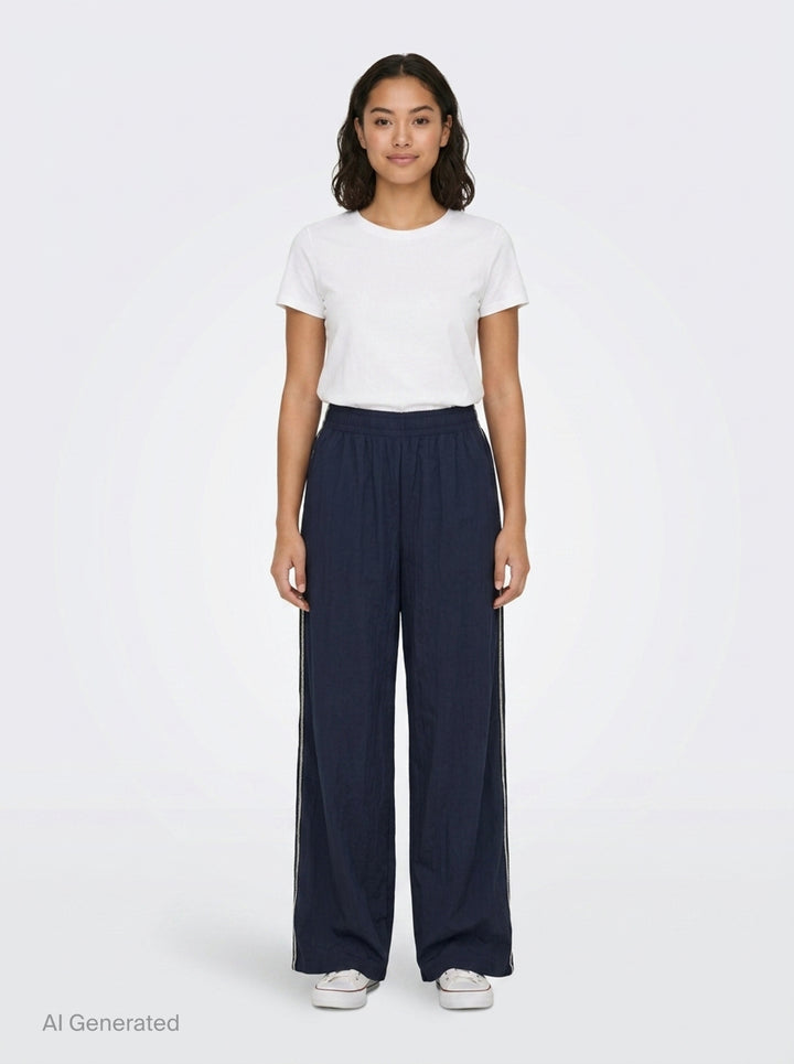 Weaving Wide-Leg Track Pants | Fritur | Club21 - front