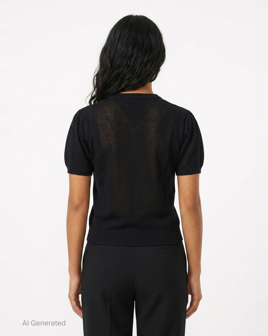 Argyle Knit T-Shirt | Ganni | Club21 - back