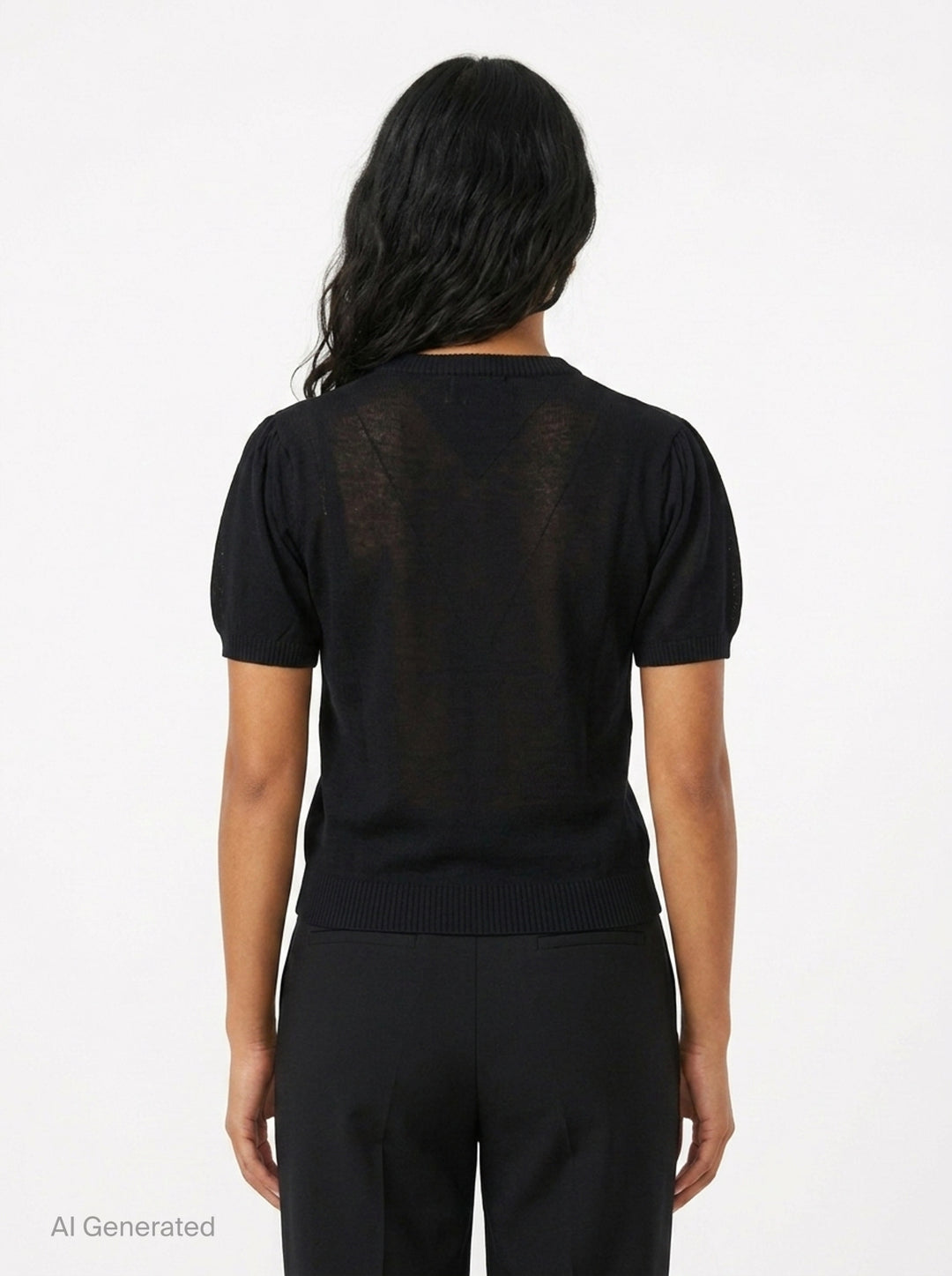 Argyle Knit T-Shirt | Ganni | Club21 - back