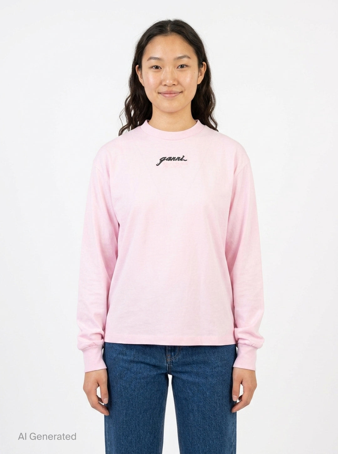 Future Jersey Long Sleeve Tee | Ganni | Club21 - front