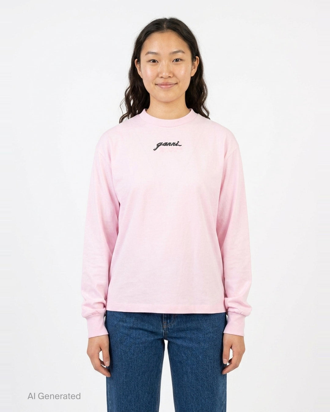 Future Jersey Long Sleeve Tee | Ganni | Club21 - front