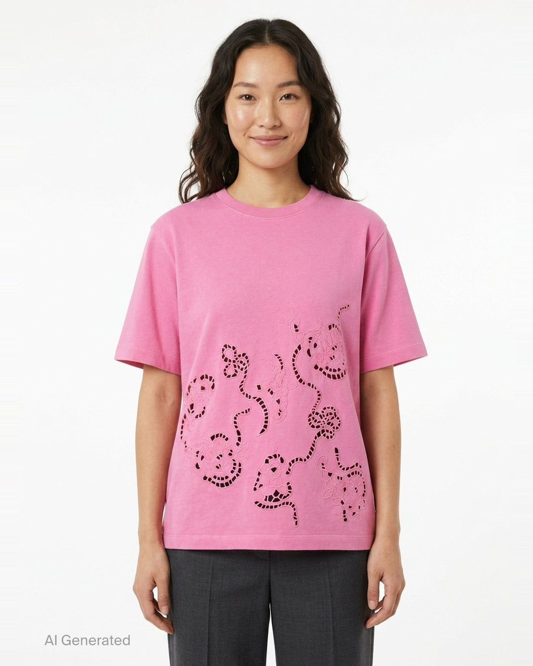 Heavy Cotton Embroidery Tee | Ganni | Club21 - front