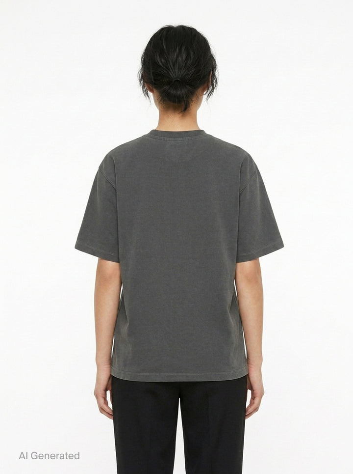Heavy Cotton Embroidery Tee | Ganni | Club21 - back