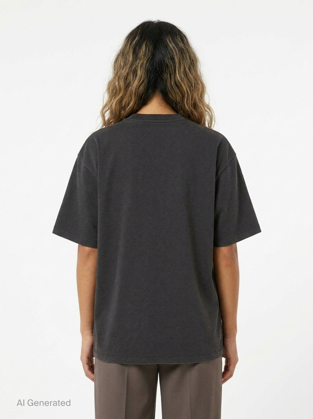 Ganni Heavy Cotton Forest Ted T-shirt in washed black, featuring a yellow drip-style Ganni logo above a teddy bear mascot graphic and 'Have a nice day! Please recycle' slogan print - back