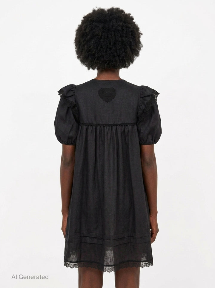 Light Linen Angel Mini Dress | Ganni | Club21 - back