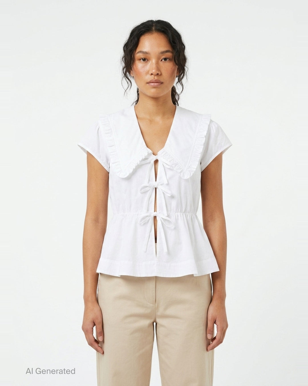 Regenerative Cotton Poplin Blouse | Ganni | Club21 - front