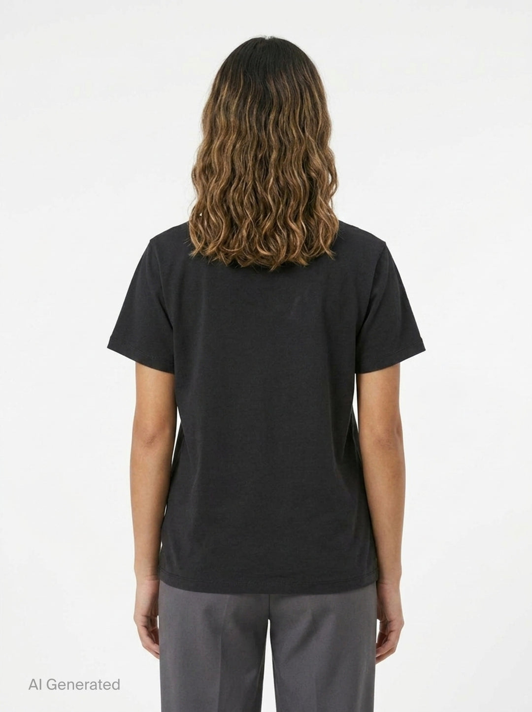 Ganni washed black relaxed cotton tee with distressed collegiate 'GANNI' lettering and a twin teddy bear mushroom graphic print reading 'Have a nice day! Please recycle' - back
