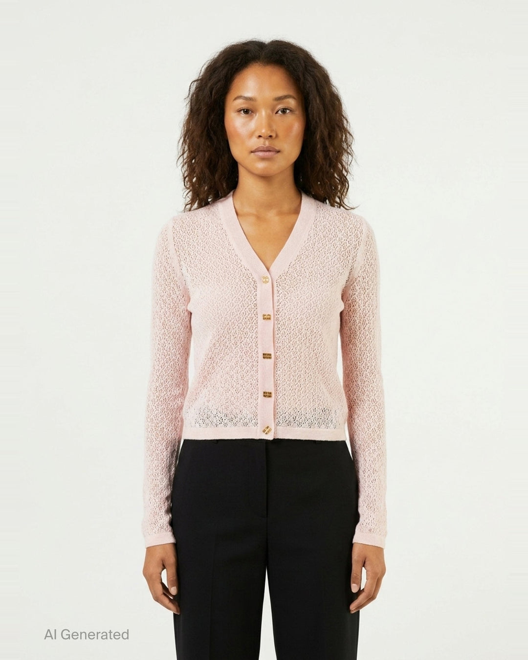 Shiny Viscose Pointelle Cardigan | Ganni | Club21 - front