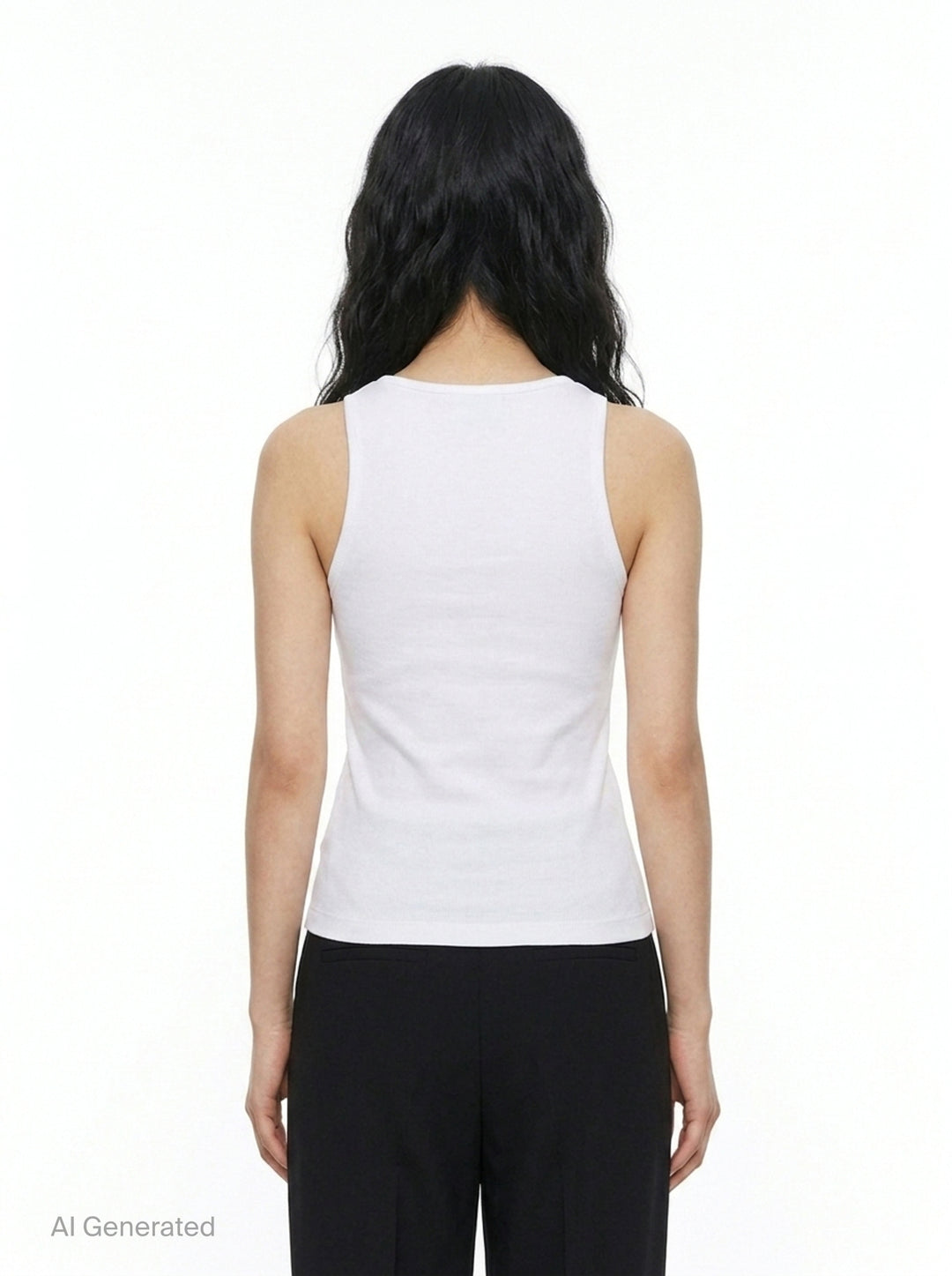 Soft Cotton Rib Tank Top | Ganni | Club21 - back
