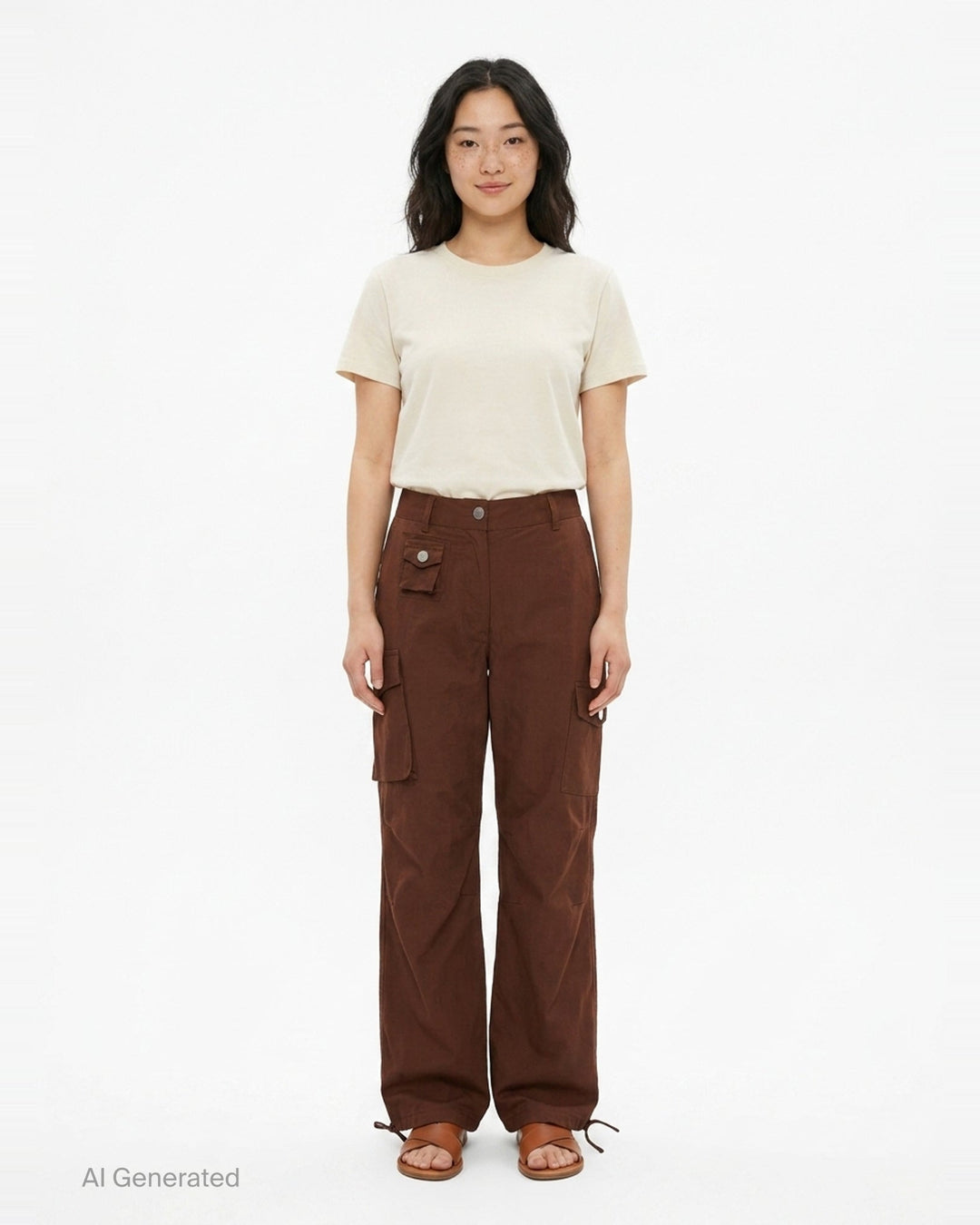 Stretch Cotton Cargo Pants | Ganni | Club21 - front