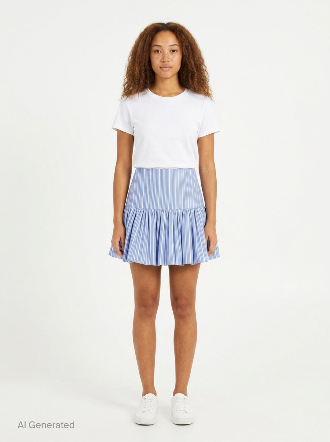Stripe Cotton Mini Skirt | Ganni | Club21 - front